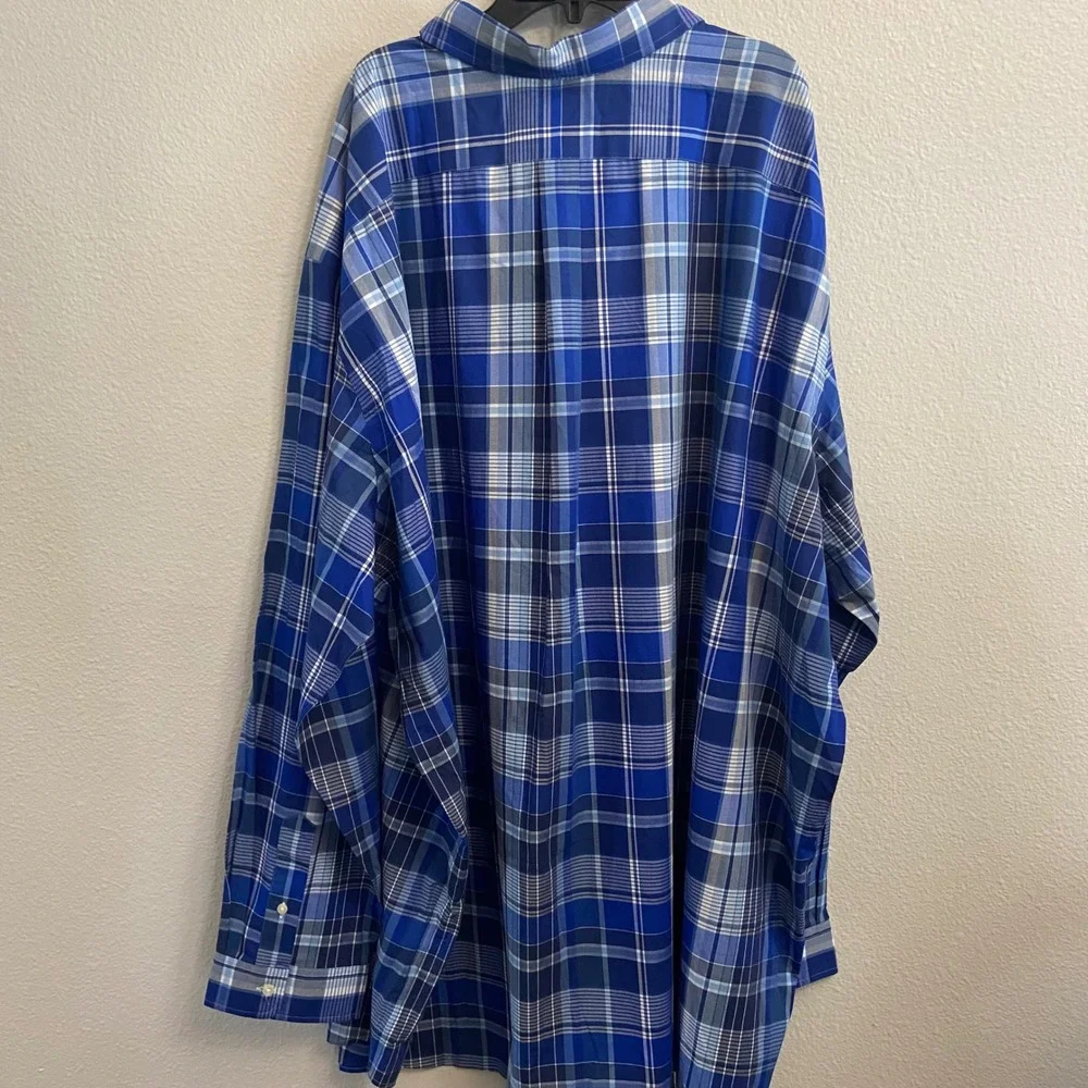 Polo Ralph Lauren Mens 4XB Plaid Poplin Oxford Shirt‎ Big & Tall Classic Fit NEW